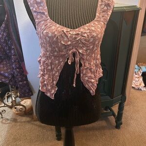 Chic Ruched Crop Top in Mauve